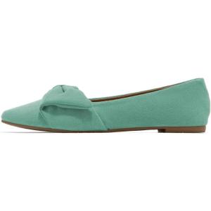imageFSJ Women Comfy Bowknot Pointed Toe Suede Flats Slip On Low Heels Pumps Graceful Casual Dress Daily Office Walking Shoes Size 416 USTurquoise