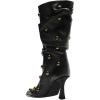 imageFSJ Women Studded Slouchy KneeHigh Boots Rivet Pointed Toe Stiletto Heel Wide Calf Fashion Tall Boot Size 416 USBlack