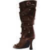 imageFSJ Women Studded Slouchy KneeHigh Boots Rivet Pointed Toe Stiletto Heel Wide Calf Fashion Tall Boot Size 416 USBrown