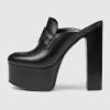 imageFSJ Women Platform Mules Chunky Block Heel Sandals Slip On Closed Round Toe Loafer Clogs Casual Versatile Backless Shoes Size 416 USBlack