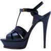 imageFSJ Women TStrap Platform Sandals Peep Toe Ankle Strap Stiletto Heels Strappy Wedding Dating Dress Shoes Size 416 USBlue