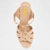 imageFSJ Women TStrap Platform Sandals Peep Toe Ankle Strap Stiletto Heels Strappy Wedding Dating Dress Shoes Size 416 USNude