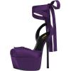imageFSJ Women Laceup Platform Stiletto Heel Pumps Square Toe Strappy Sky High Heels Sandals Sexy Wedding Bridal Party Shoes Size 416 USPurple