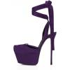 imageFSJ Women Laceup Platform Stiletto Heel Pumps Square Toe Strappy Sky High Heels Sandals Sexy Wedding Bridal Party Shoes Size 416 USPurple