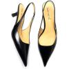imageFSJ Womens Mid Kitten Heel Slingback Sandals Pointy Toe Sexy Stiletto Pumps Comfortable Dress Summer Party Shoes Size 415 USBlack