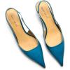 imageFSJ Womens Mid Kitten Heel Slingback Sandals Pointy Toe Sexy Stiletto Pumps Comfortable Dress Summer Party Shoes Size 415 USBlue
