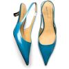 imageFSJ Womens Mid Kitten Heel Slingback Sandals Pointy Toe Sexy Stiletto Pumps Comfortable Dress Summer Party Shoes Size 415 USBlue