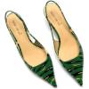 imageFSJ Womens Mid Kitten Heel Slingback Sandals Pointy Toe Sexy Stiletto Pumps Comfortable Dress Summer Party Shoes Size 415 USForest Green