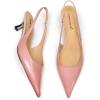 imageFSJ Womens Mid Kitten Heel Slingback Sandals Pointy Toe Sexy Stiletto Pumps Comfortable Dress Summer Party Shoes Size 415 USPink