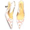 imageFSJ Womens Mid Kitten Heel Slingback Sandals Pointy Toe Sexy Stiletto Pumps Comfortable Dress Summer Party Shoes Size 415 USPink Daisy