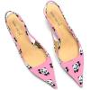 imageFSJ Womens Mid Kitten Heel Slingback Sandals Pointy Toe Sexy Stiletto Pumps Comfortable Dress Summer Party Shoes Size 415 USPink Panda
