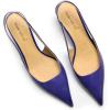 imageFSJ Womens Mid Kitten Heel Slingback Sandals Pointy Toe Sexy Stiletto Pumps Comfortable Dress Summer Party Shoes Size 415 USPurple