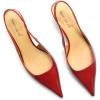 imageFSJ Womens Mid Kitten Heel Slingback Sandals Pointy Toe Sexy Stiletto Pumps Comfortable Dress Summer Party Shoes Size 415 USRed