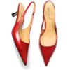 imageFSJ Womens Mid Kitten Heel Slingback Sandals Pointy Toe Sexy Stiletto Pumps Comfortable Dress Summer Party Shoes Size 415 USRed