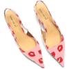 imageFSJ Womens Mid Kitten Heel Slingback Sandals Pointy Toe Sexy Stiletto Pumps Comfortable Dress Summer Party Shoes Size 415 USRed Lips