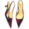 imageFSJ Womens Mid Kitten Heel Slingback Sandals Pointy Toe Sexy Stiletto Pumps Comfortable Dress Summer Party Shoes Size 415 USRed Plaid