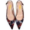 imageFSJ Womens Mid Kitten Heel Slingback Sandals Pointy Toe Sexy Stiletto Pumps Comfortable Dress Summer Party Shoes Size 415 USSpots