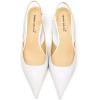 imageFSJ Womens Mid Kitten Heel Slingback Sandals Pointy Toe Sexy Stiletto Pumps Comfortable Dress Summer Party Shoes Size 415 USWhite