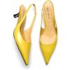 imageFSJ Womens Mid Kitten Heel Slingback Sandals Pointy Toe Sexy Stiletto Pumps Comfortable Dress Summer Party Shoes Size 415 USYellow