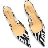 imageFSJ Womens Mid Kitten Heel Slingback Sandals Pointy Toe Sexy Stiletto Pumps Comfortable Dress Summer Party Shoes Size 415 USZebra