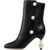 imageFSJ Women Unique Pearl Heel Ankle Boots Closed Toe 35quot High Heeled Short Booties Party Sexy Dress Shoes Size 416 USBlack