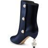 imageFSJ Women Unique Pearl Heel Ankle Boots Closed Toe 35quot High Heeled Short Booties Party Sexy Dress Shoes Size 416 USBlue
