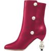 imageFSJ Women Unique Pearl Heel Ankle Boots Closed Toe 35quot High Heeled Short Booties Party Sexy Dress Shoes Size 416 USDeep Pink