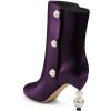 imageFSJ Women Unique Pearl Heel Ankle Boots Closed Toe 35quot High Heeled Short Booties Party Sexy Dress Shoes Size 416 USPurple