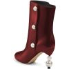 imageFSJ Women Unique Pearl Heel Ankle Boots Closed Toe 35quot High Heeled Short Booties Party Sexy Dress Shoes Size 416 USRed