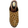 imageFSJ Women Closed Round Toe Mules Wooden Block High Heel Clogs Slip On Studded Platform Sandals Vintage Casual Dress Slide Shoes Size 416 USLeopard