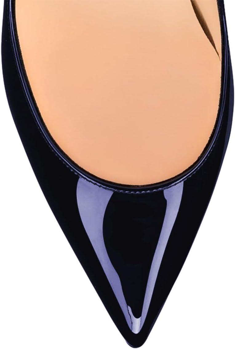 imageFSJ Women Classic Pearls Heel Pumps Pointed Toe Slip On High Heel 9cm Glossy Leather Ladies Office Party Pump Shoes Size 416 USBlue