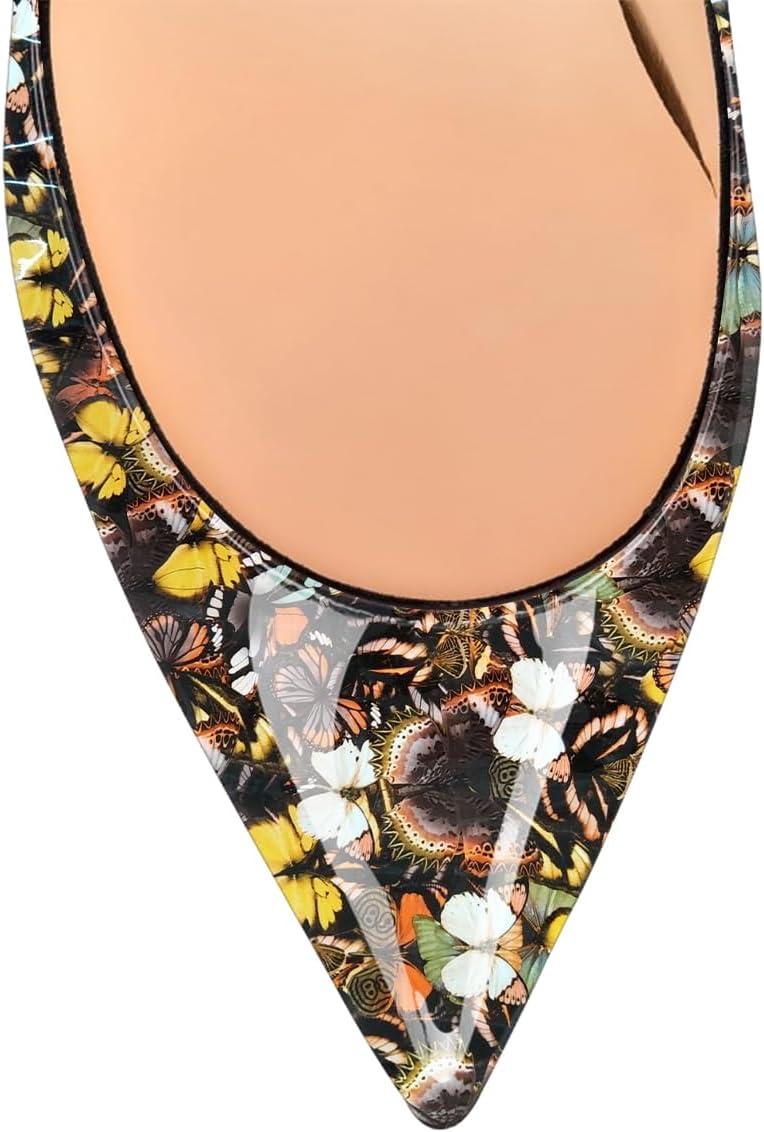 imageFSJ Women Classic Pearls Heel Pumps Pointed Toe Slip On High Heel 9cm Glossy Leather Ladies Office Party Pump Shoes Size 416 USButterfly