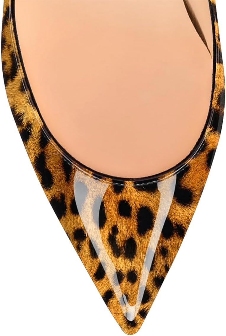 imageFSJ Women Classic Pearls Heel Pumps Pointed Toe Slip On High Heel 9cm Glossy Leather Ladies Office Party Pump Shoes Size 416 USLeopard