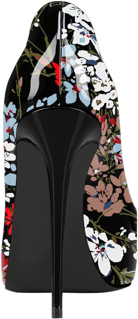 imageFSJ Women Classic Peep Toe Platform Pumps Sexy Stiletto High Heels Slip On Patent Leather Basic Pumps Wedding Party Dress Shoes Size 416 USGarden