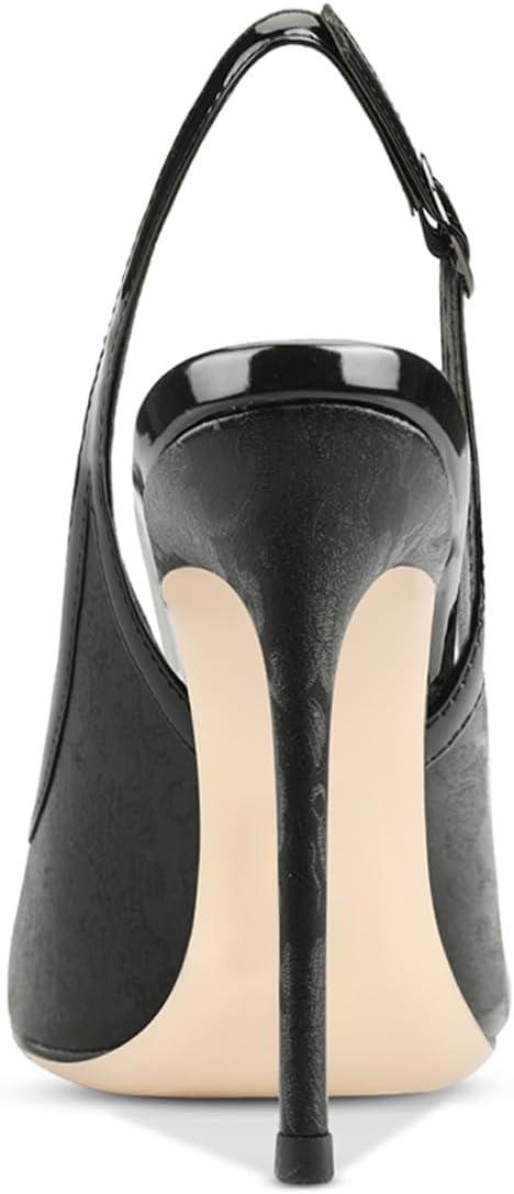 imageFSJ Women Closed Toe Pointy High Heel Pumps Sexy Slingback Heeled Sandals with Buckle Banquet Formal Event Dress Shoes Sizes 416 USBlack Embossing