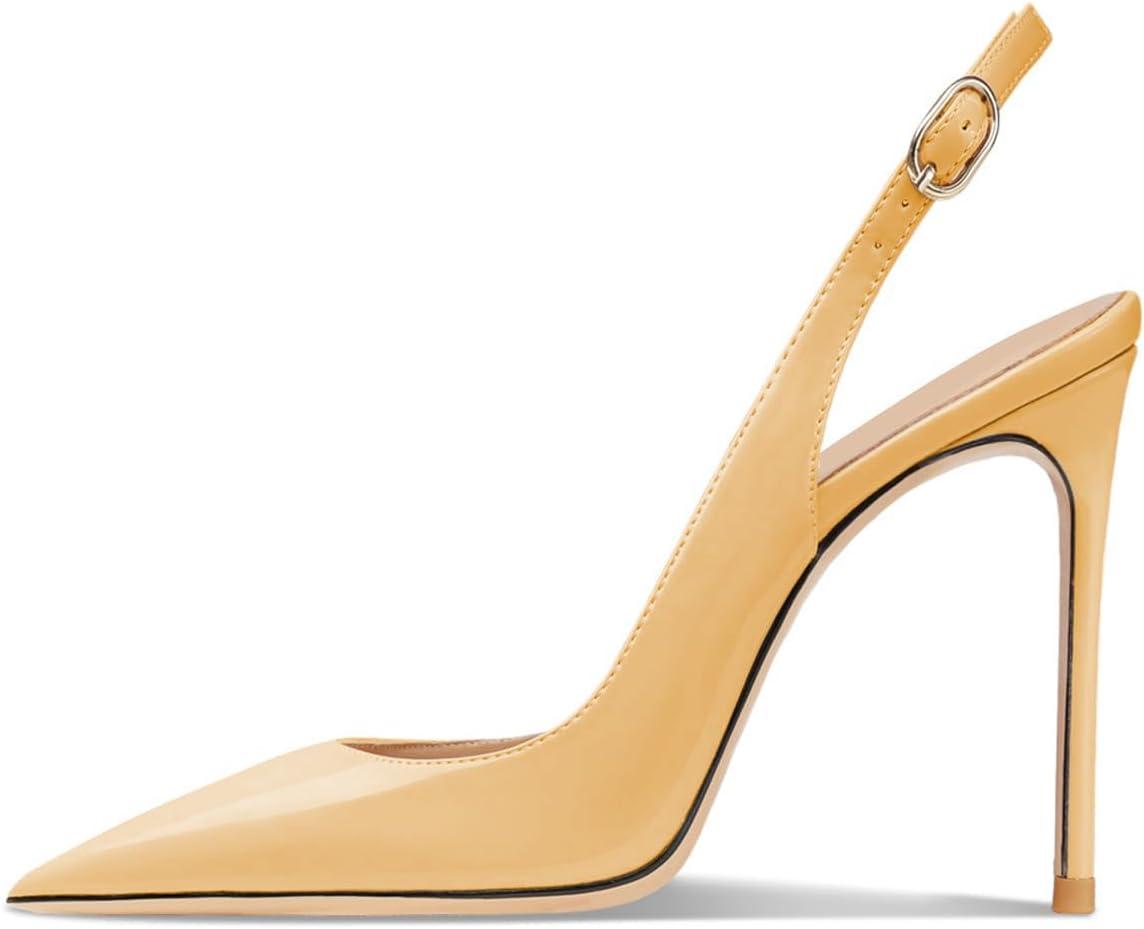 imageFSJ Women Closed Toe Pointy High Heel Pumps Sexy Slingback Heeled Sandals with Buckle Banquet Formal Event Dress Shoes Sizes 416 USMoccasin