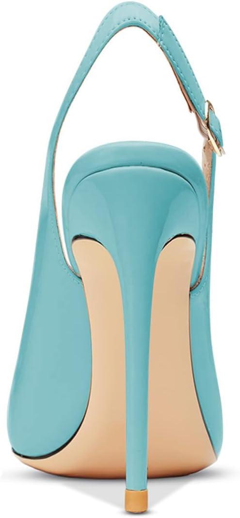 imageFSJ Women Closed Toe Pointy High Heel Pumps Sexy Slingback Heeled Sandals with Buckle Banquet Formal Event Dress Shoes Sizes 416 USTurquoise