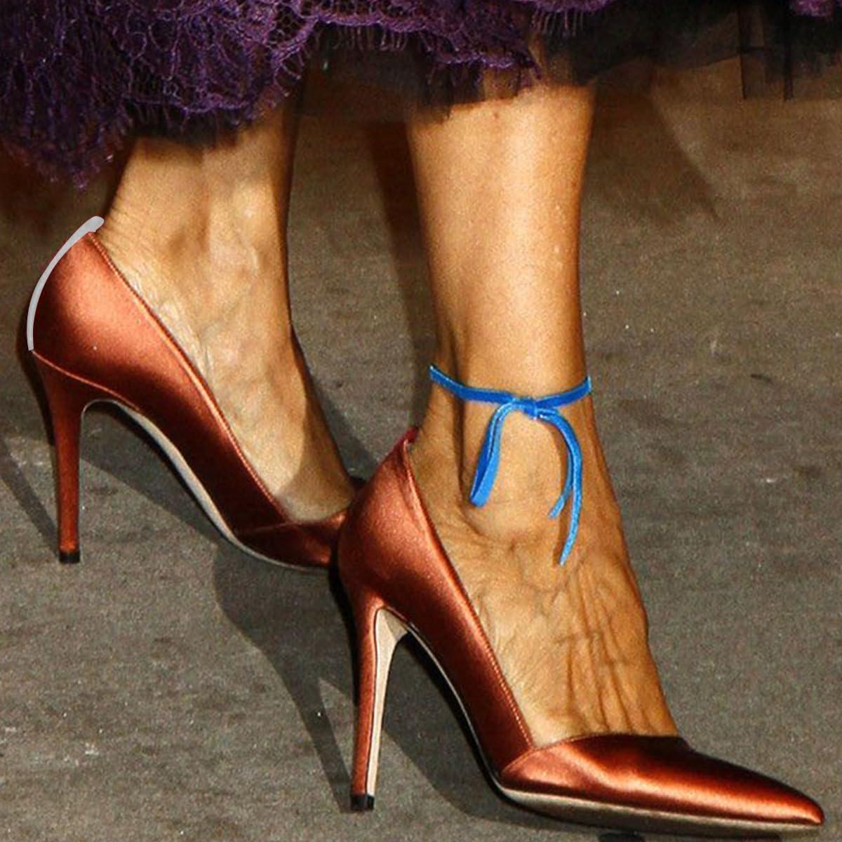 imageFSJ Women Fashion Closed Pointed Toe Pumps Stiletto High Heels Slip On Two ToneSolid Color Contrast Party Dress Office Shoes Size 415 USOrange Brown