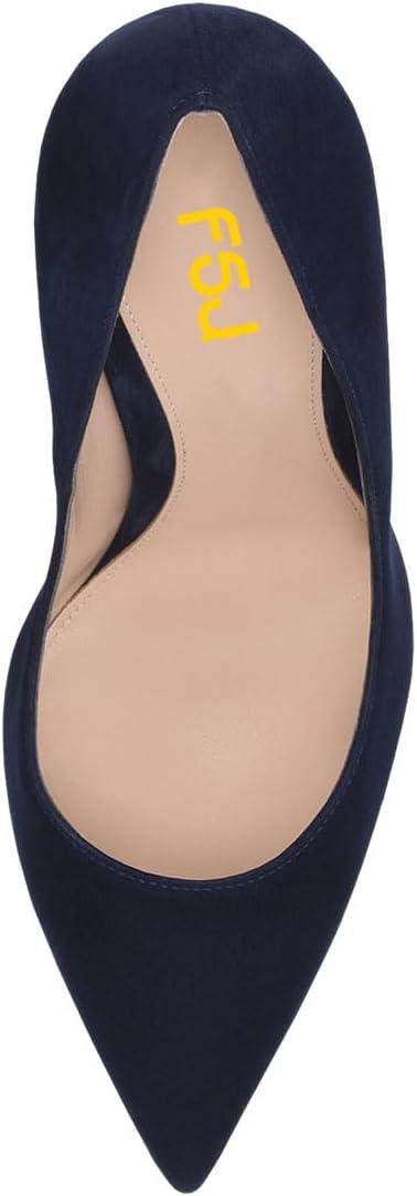 imageFSJ Women Gorgeous Pointed Toe Crystal Block Chunky High Heel Pumps Slip On Ladies Wedding Evening Shoes Size 416 USBluesuede