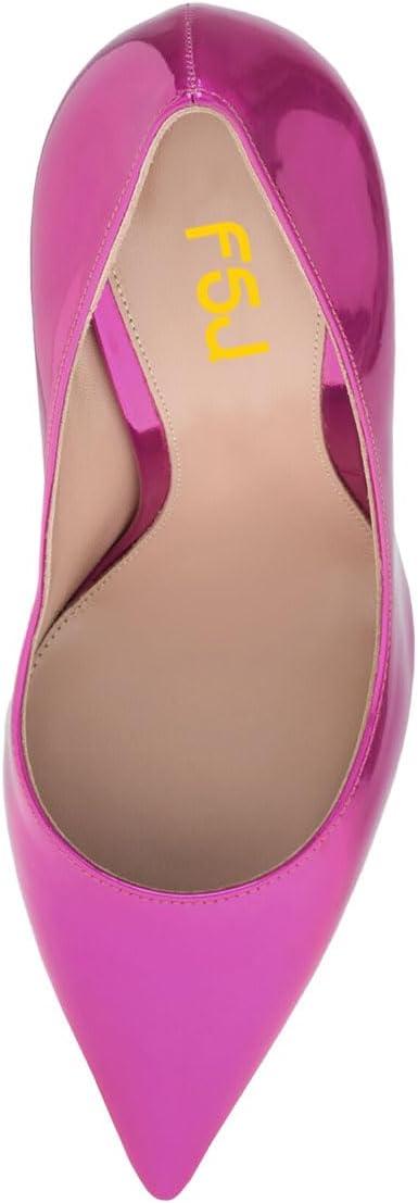 imageFSJ Women Gorgeous Pointed Toe Crystal Block Chunky High Heel Pumps Slip On Ladies Wedding Evening Shoes Size 416 USPurple