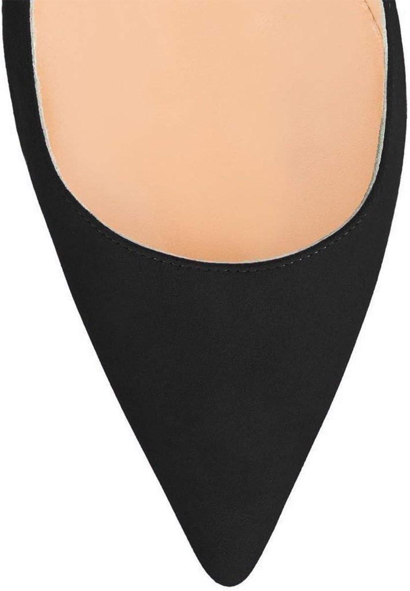 imageFSJ Women Pointed Toe Wedges High Heel Pumps Sexy Slip On Formal Closed Toe Wedding Party Evening Dress Shoes Size 416 USBlack Suede