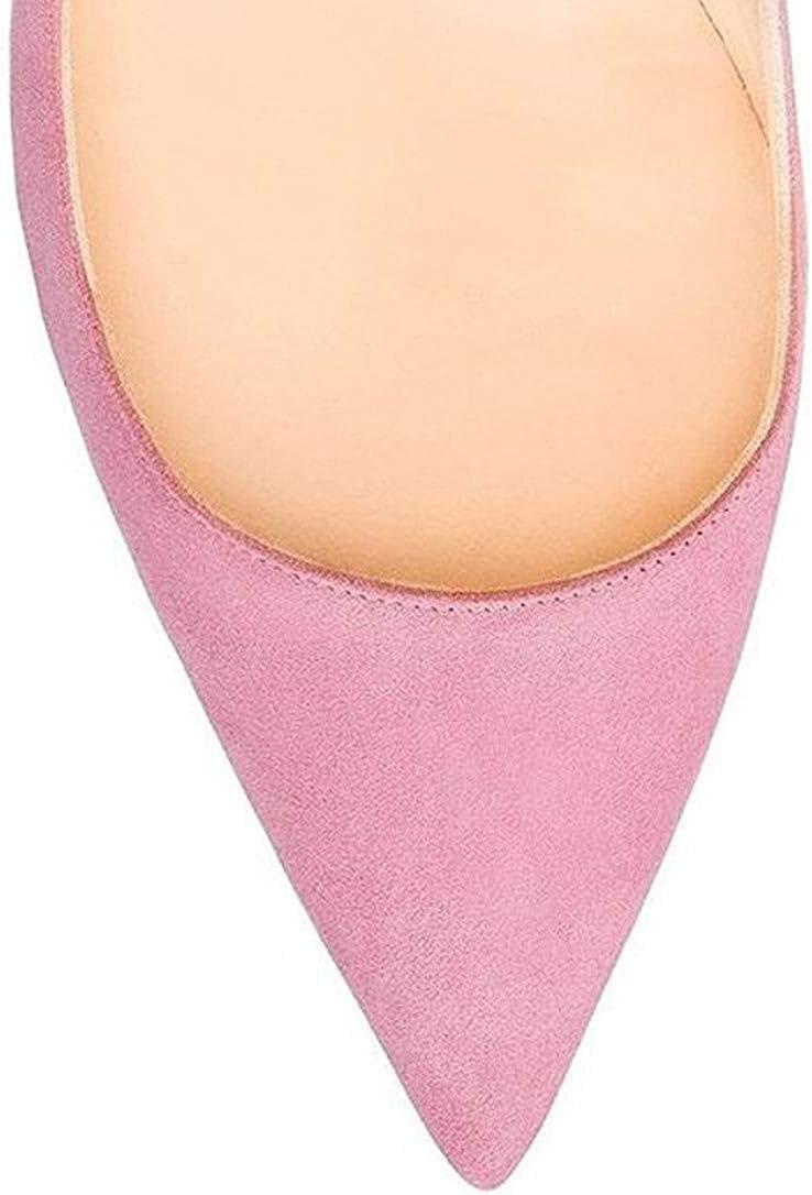 imageFSJ Women Pointed Toe Wedges High Heel Pumps Sexy Slip On Formal Closed Toe Wedding Party Evening Dress Shoes Size 416 USPink Suede