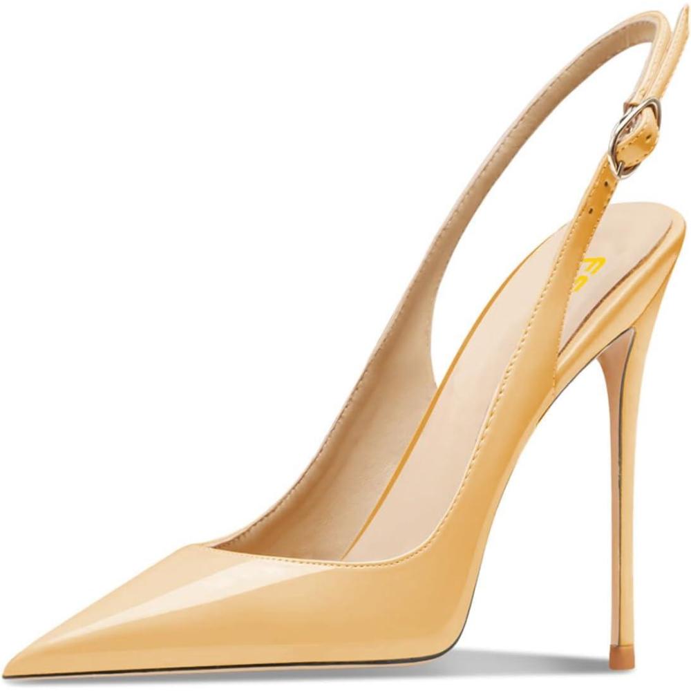 imageFSJ Women Closed Toe Pointy High Heel Pumps Sexy Slingback Heeled Sandals with Buckle Banquet Formal Event Dress Shoes Sizes 416 USMoccasin