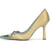 imageFSJ Women Chic Bow Pumps Cap Toe Stiletto Slip On Sexy Color Matching Pointed Toe High Heels Fashion Dress Shoes Size 416 USYellow Green