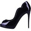 imageFSJ Women Classic Peep Toe Platform Pumps Sexy Stiletto High Heels Slip On Patent Leather Basic Pumps Wedding Party Dress Shoes Size 416 USBlue