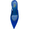 imageFSJ Women Closed Pointed Toe High Wedge Heel Slingback Pumps Stretch Strap SlipOn Fashion Office Wedding Party Dress Shoes Size 416 USBlue Suede