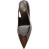 imageFSJ Women Closed Pointed Toe High Wedge Heel Slingback Pumps Stretch Strap SlipOn Fashion Office Wedding Party Dress Shoes Size 416 USBrown