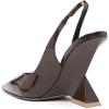 imageFSJ Women Closed Pointed Toe High Wedge Heel Slingback Pumps Stretch Strap SlipOn Fashion Office Wedding Party Dress Shoes Size 416 USBrown