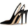 imageFSJ Women Closed Toe Pointy High Heel Pumps Sexy Slingback Heeled Sandals with Buckle Banquet Formal Event Dress Shoes Sizes 416 USBlack
