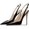 imageFSJ Women Closed Toe Pointy High Heel Pumps Sexy Slingback Heeled Sandals with Buckle Banquet Formal Event Dress Shoes Sizes 416 USBlack